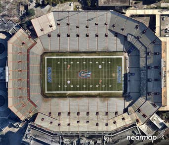 High-def aerial photo of Ben Hill Griffin, University of Florida