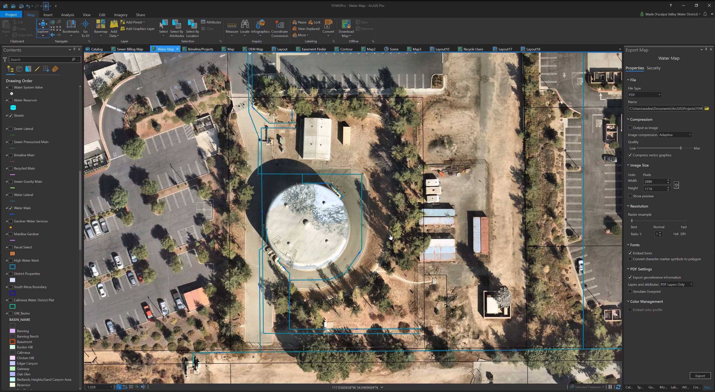 ArcGIS Pro displaying Nearmap high-resolution imagery