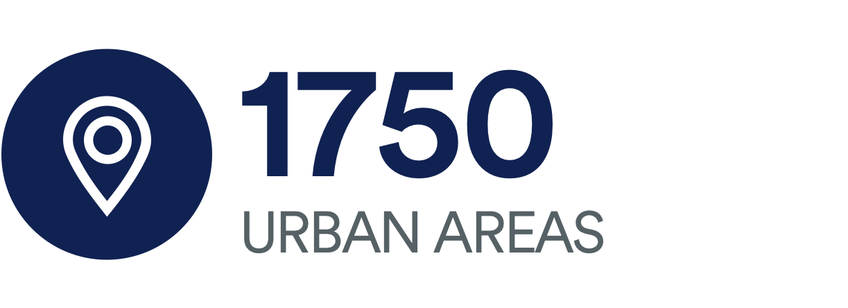 1750 Urban Areas